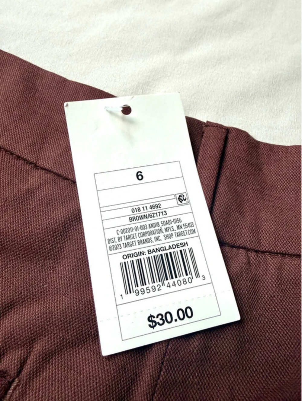 NWT A New Day Brown Pleated High Rise Trouser Shorts Size 6 - Picture 4 of 6